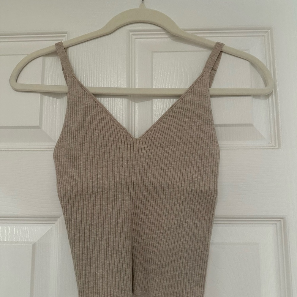 Aritzia Ribbed Knit Tan cami